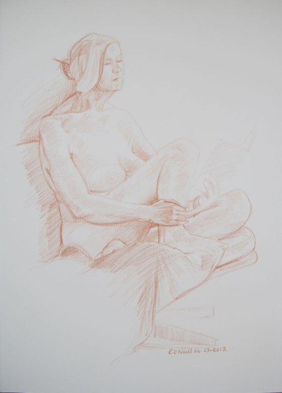 seated female nude