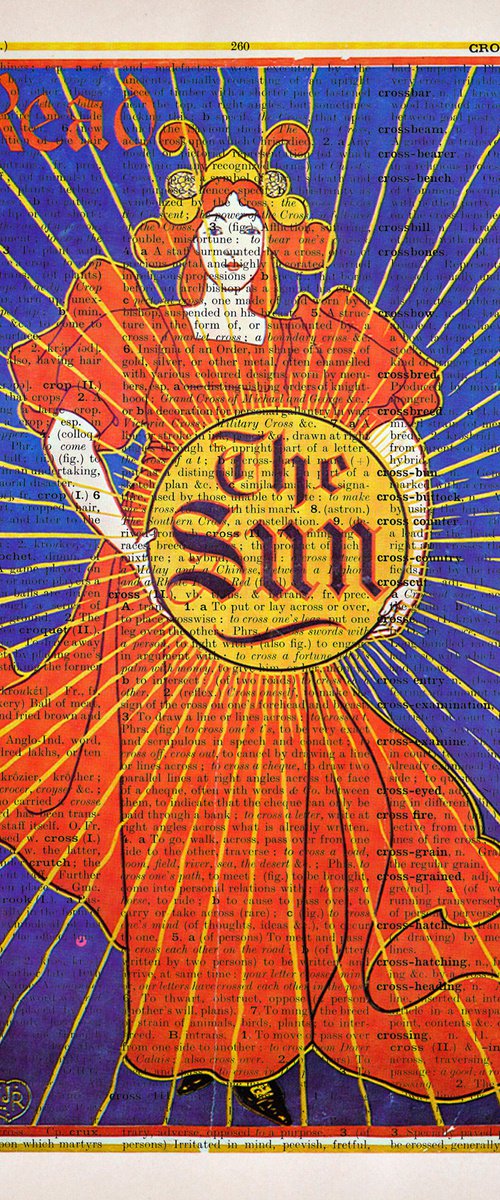 Read the Sun 2 - Collage Art Print on Large Real English Dictionary Vintage Book Page by Jakub DK - JAKUB D KRZEWNIAK