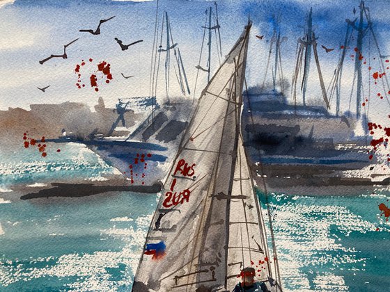 Sailing Studying diptych