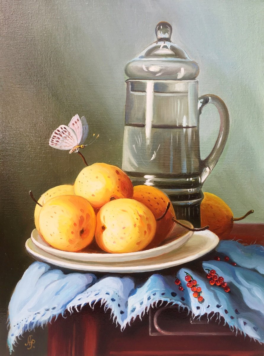 Photorealistic Oil Painting , Glass Jug By Olena Romanenko, 12 X 16, Artwork For Sale On Artfinder