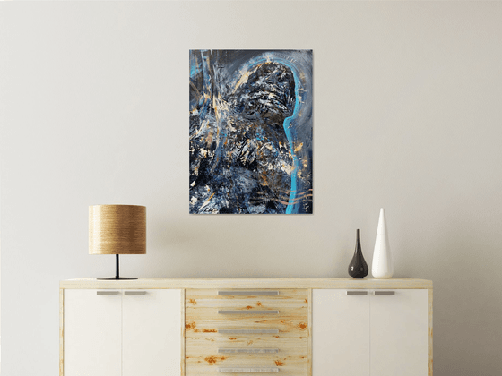 ENIGMATIC AND BIZARRE BLUE ANGEL PAINTING BY KLOSKA