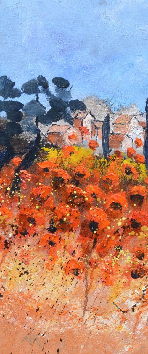 Red poppies in Provence 6624 by Pol Henry Ledent