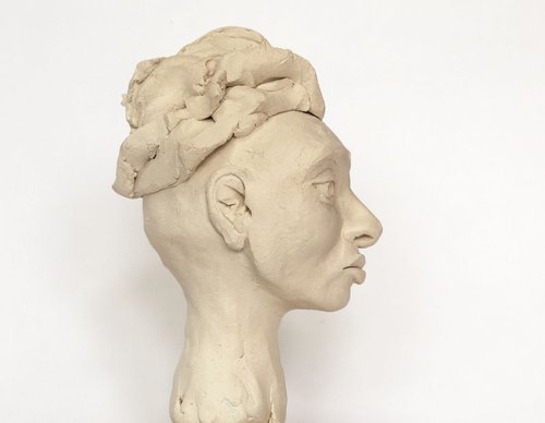 Vix: ceramic portrait sculpture by Gabrielle Turner