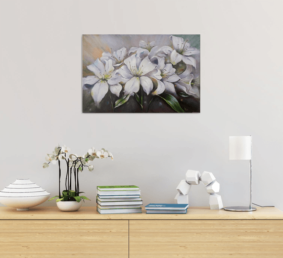 Tender white lilies