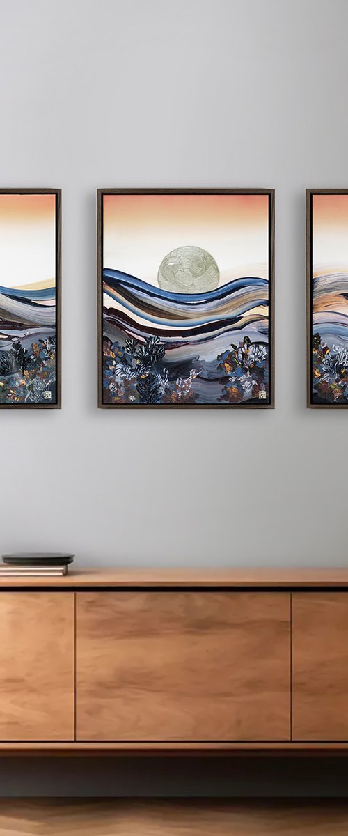 Sienna Sunrise Triptych by Novi Lim