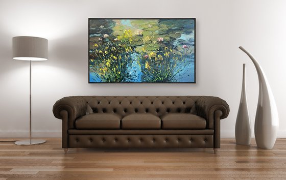Water Lilies Oil Painting on Canvas