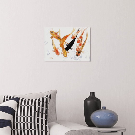 9 Koi fish, feng shui art