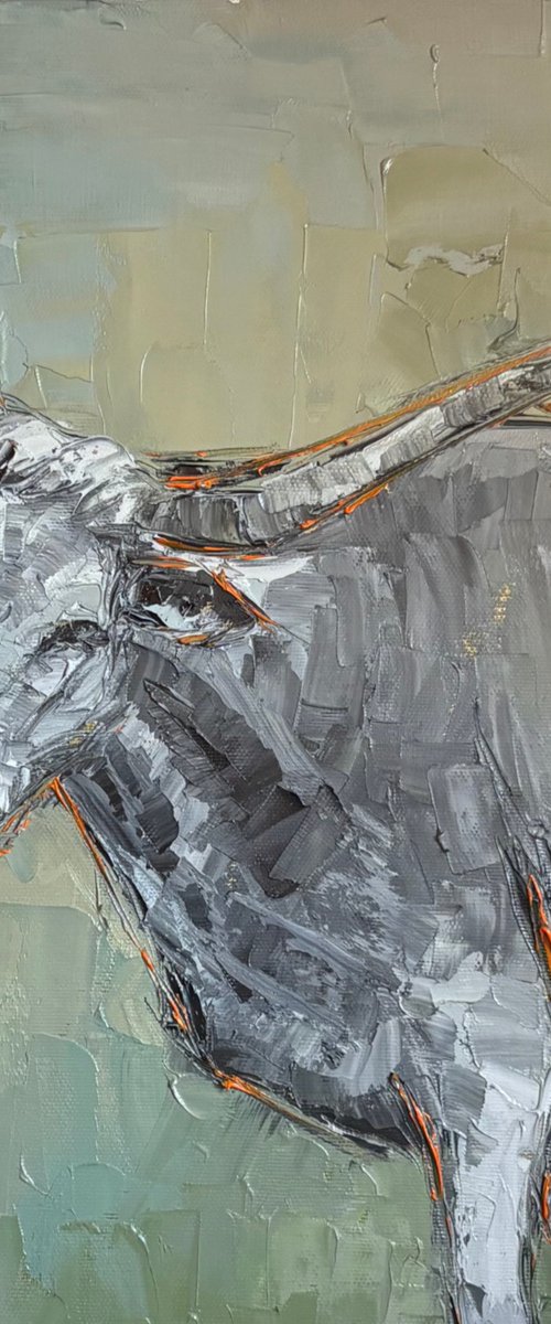 Grey cow by Mariia Hyhar