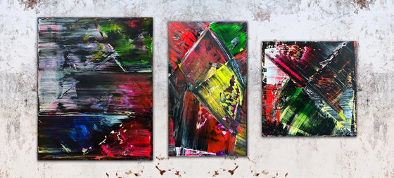 "What We Do In The Shadows" - Save As A Series - Original PMS Abstract Acrylic Painting Diptych On Canvas - 66" x 30"