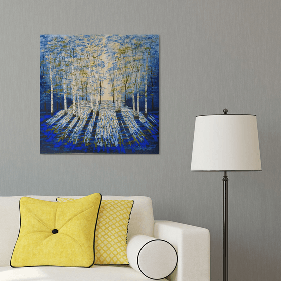 Gold and Blue Forest Light