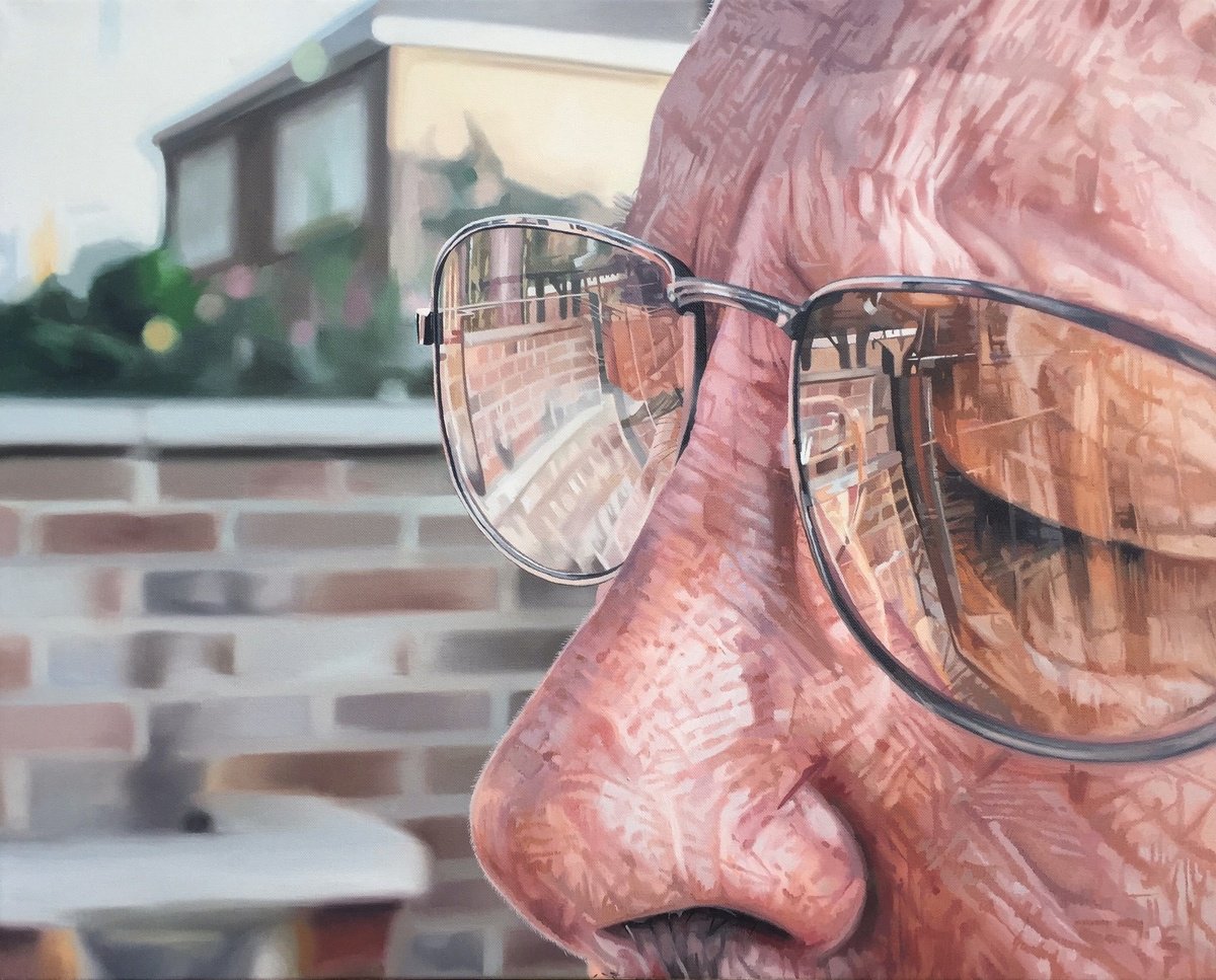 Photorealistic Portrait Oil Painting By Andrew Newton, 28 X 24, Wednesday Evening, Original Artwork