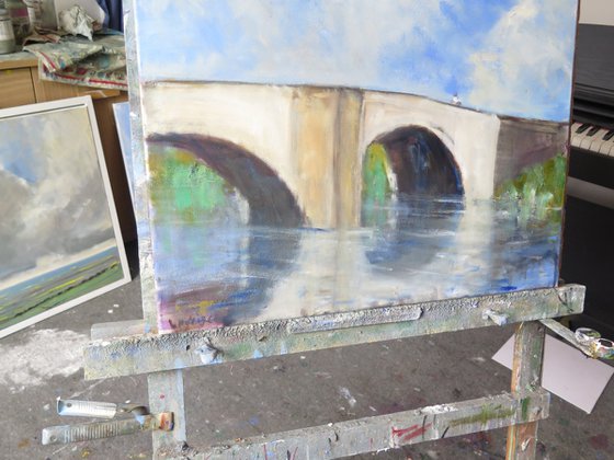 Elvington Bridge Oil painting by Malcolm Ludvigsen Artfinder