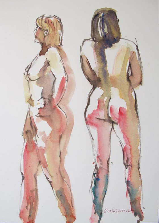 Standing female nude
