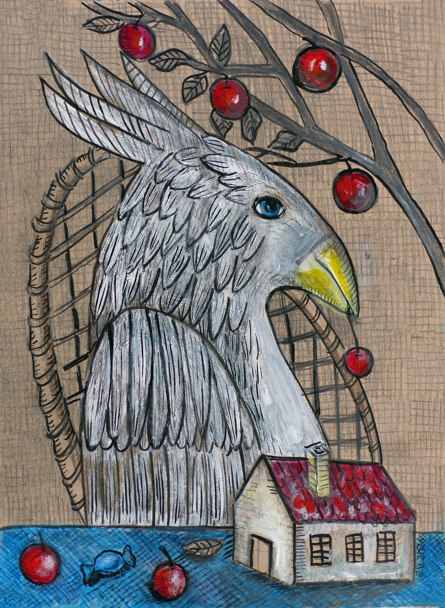 White Parrot#2 by Elizabeth Vlasova