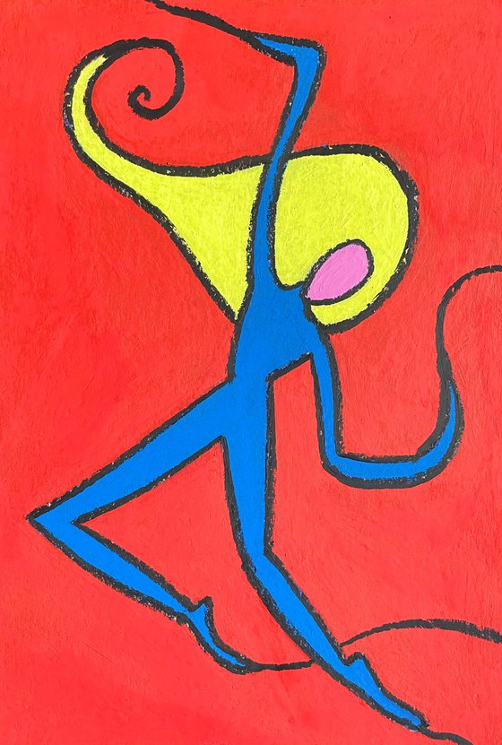 Yellow, Pink and Blue dancers(triptych)