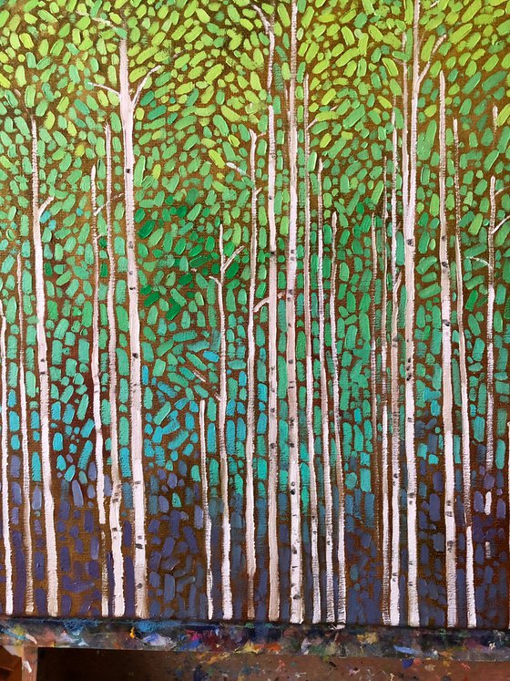 Green birches