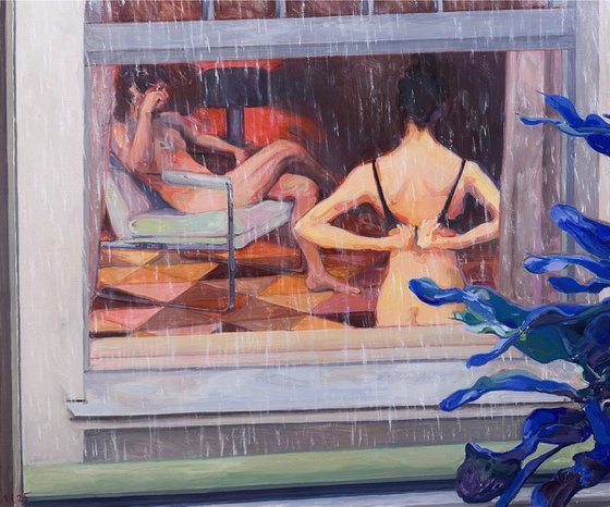 Couple in the Rainy Window