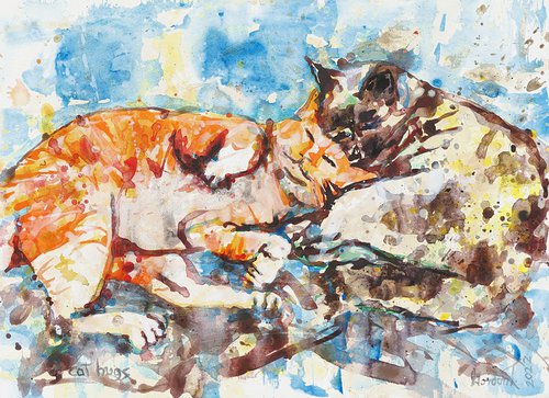 Cat hugs by Gordon T.