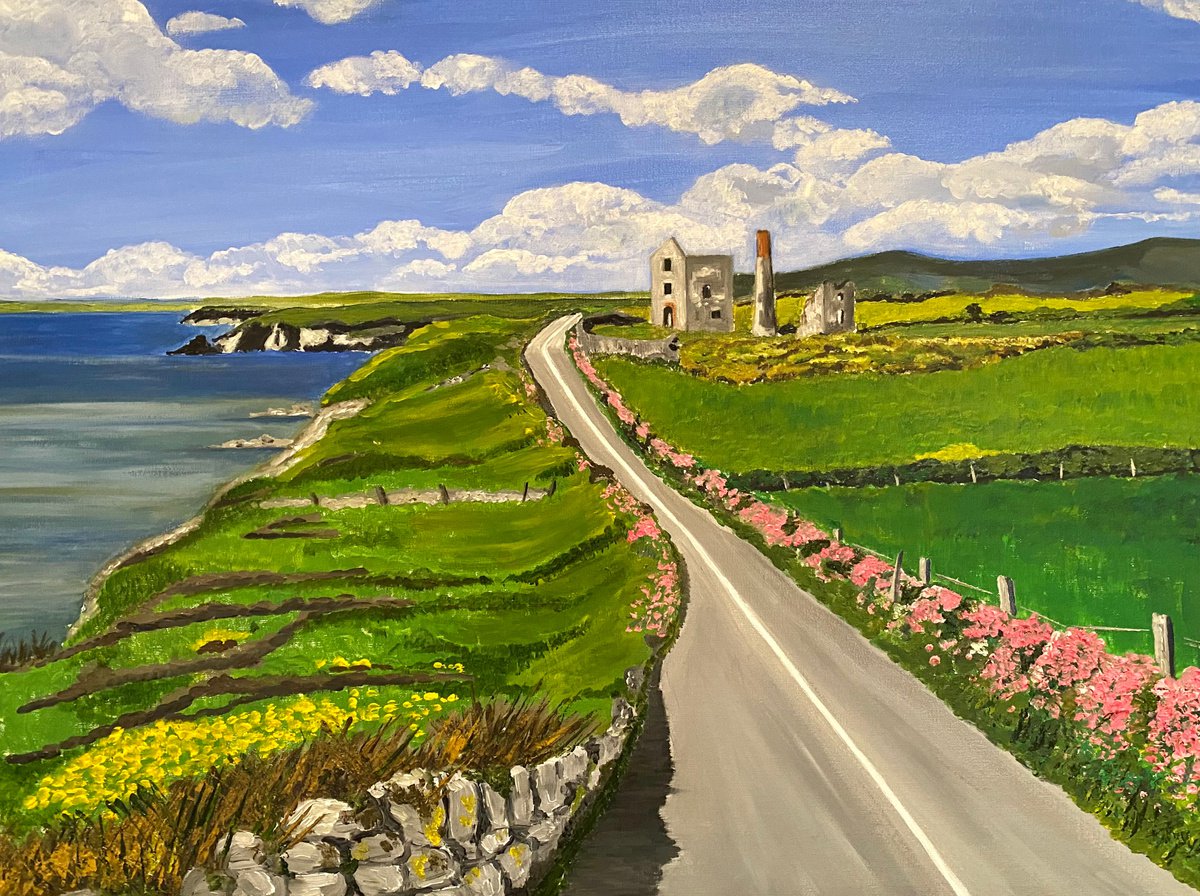 Sea Pinks By Maggie Jukes, 24 X 18, Artwork For Sale On Artfinder
