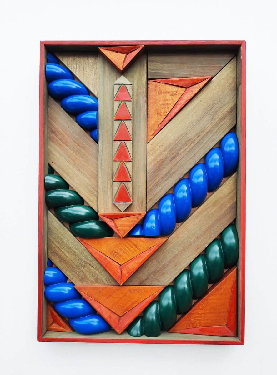 Geometric Abstract Relief By George Troyanov, 13 X 19, Rising, Original Artwork