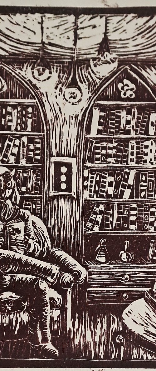 The birdhouse - Library -S2N1A- dark red by Giulio Napoletano