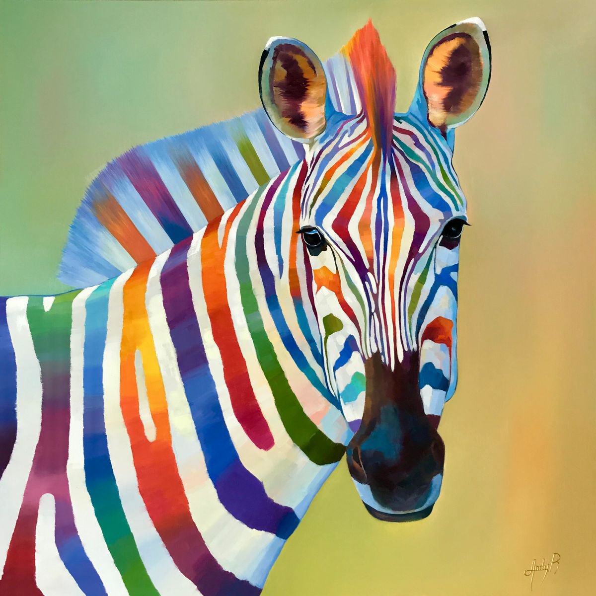 Happy zebra Oil painting by Andrii Roshkaniuk | Artfinder