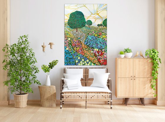 Garden with apple trees