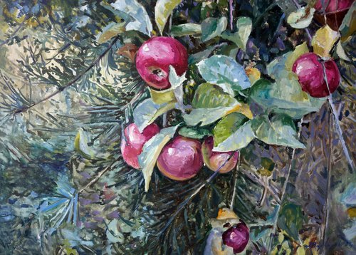 September forest paradise apples by Anatolii Varvarov