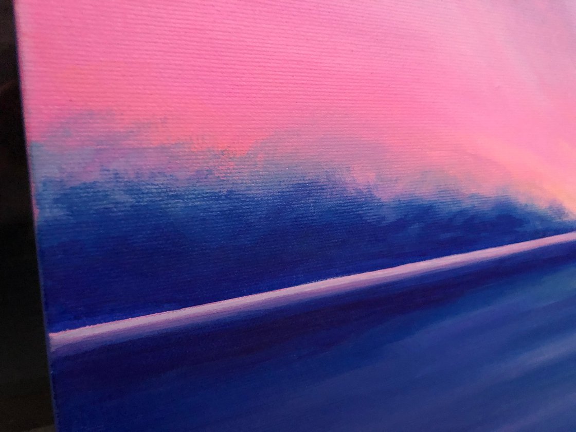 Pink sunset Painting by Nafeesa Kulsum