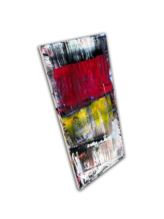 "Burn Out With Me" - Original PMS Abstract Acrylic Painting On Reclaimed Wood Panel - 11.5" x 24"