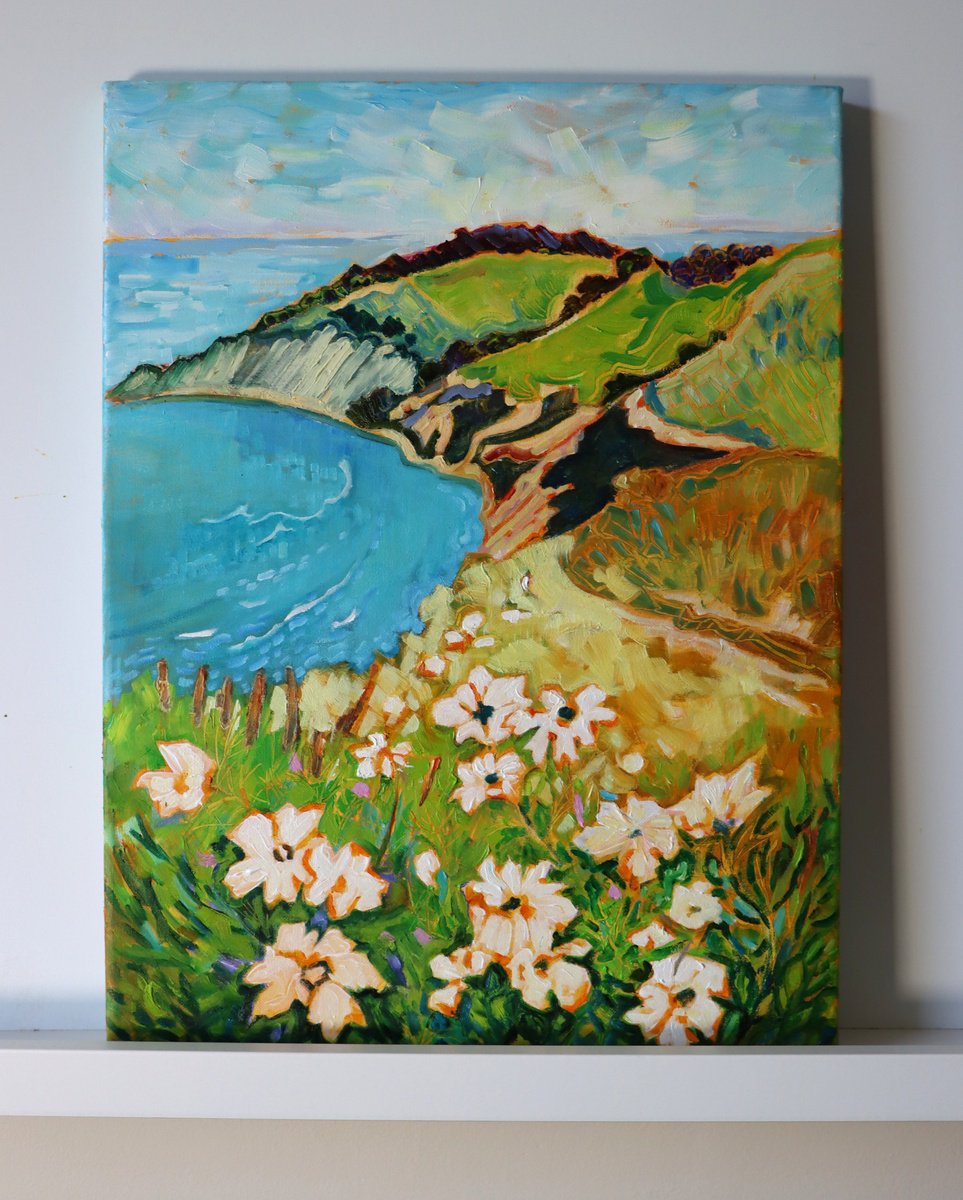 Coastal Landscape, Isle Of Wight By Mary Kemp, 12 X 16, Artwork For Sale On Artfinder