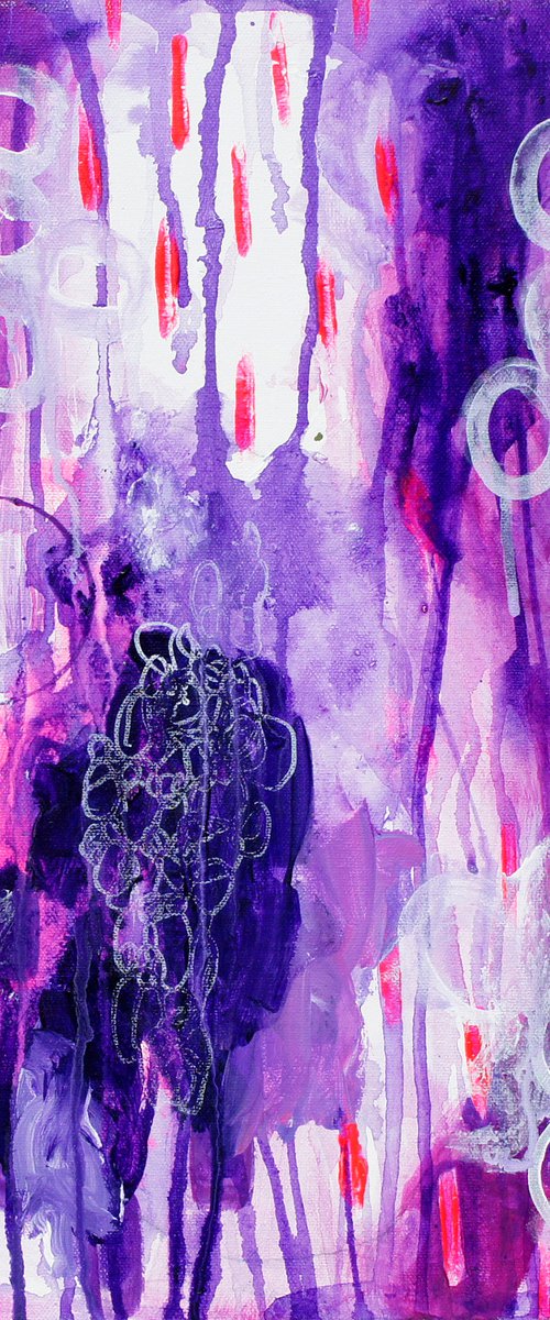 Neon Pink and Purple Abstract Painting by Bex Parker