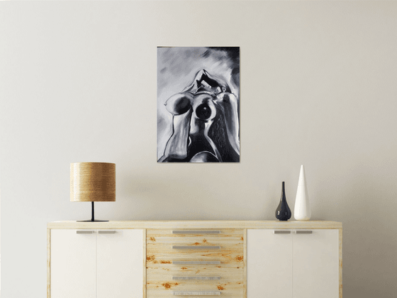 Desire, original oil nude, erotic painting, gift idea, bedroom painting