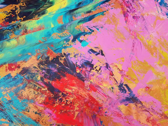 Singing all day long -XXL colorful abstract