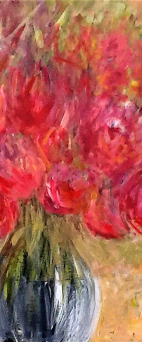 Red Floral 2 by Jan Rippingham