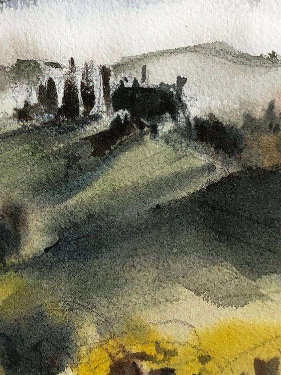 Somewhere in Italy - hills - 27 x 19