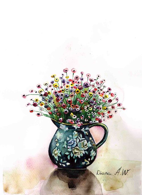 Still Life with Meadow Flowers by Diana Aleksanian