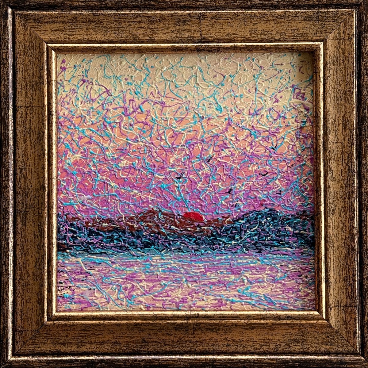 Impressionistic Landscape Acrylic Painting By Tina Shyfruk, 8 X 8", Morning Silence, Original Artwork