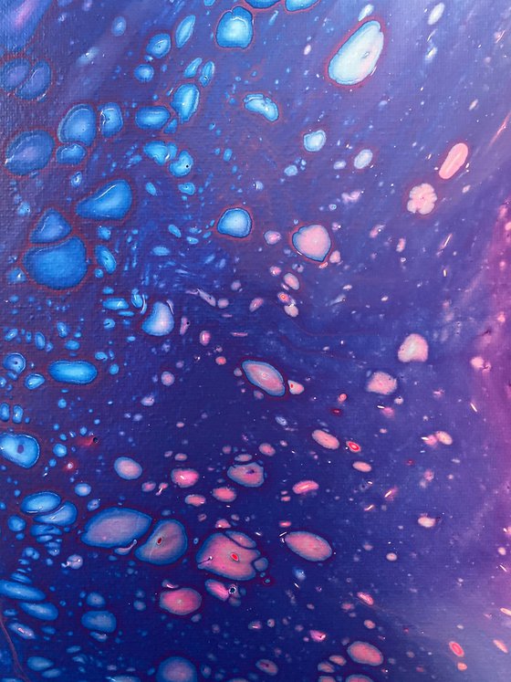 "Air Bubbles" - Original Abstract PMS Fluid Acrylic Painting - 16 x 20 inches