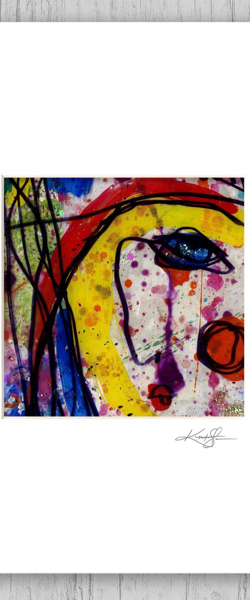 Mixed Media Funky Face 22 by Kathy Morton Stanion