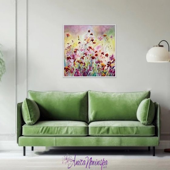 Happiness- Flower Meadow Painting