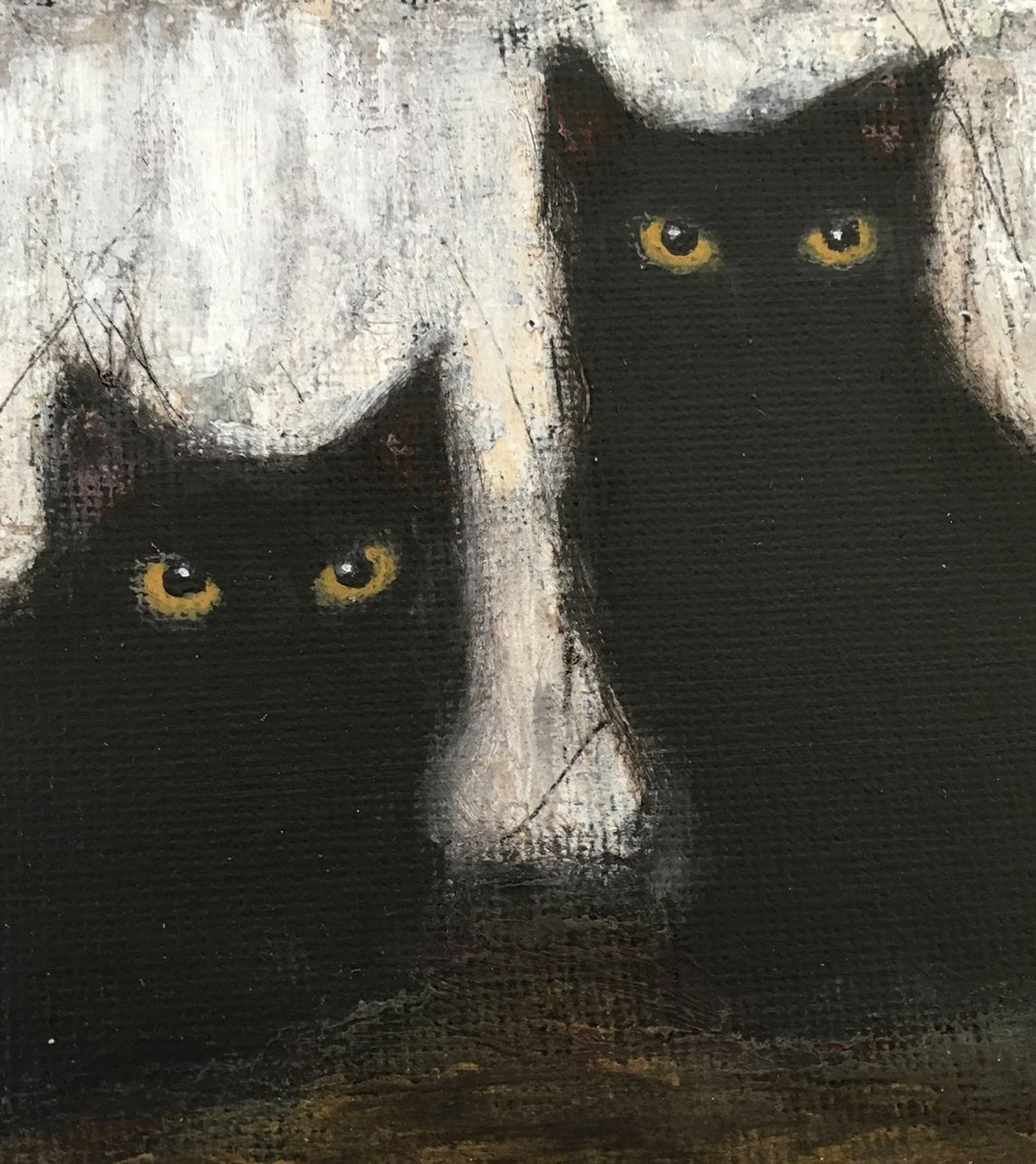 Black Cats Acrylic Painting By Eva Fialka Artfinder