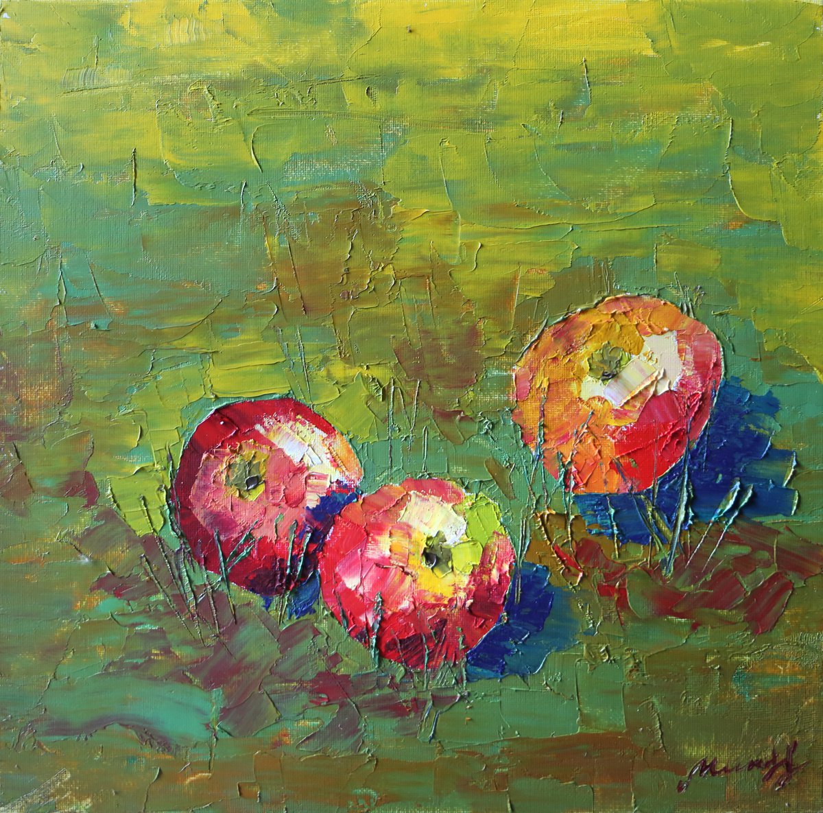Apples on the Grass by Ekaterina Mitrofanova