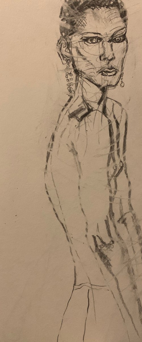 Original Pencil Drawing “I See You” after Dowson, D. Untitled. by Hanna Bell