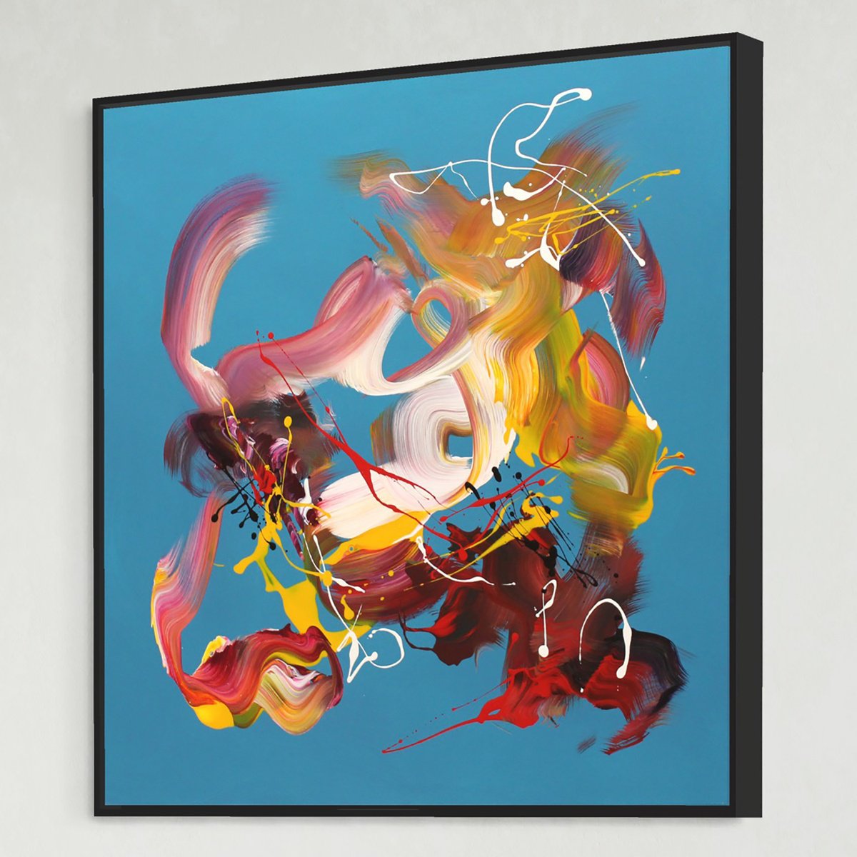 Expressive Abstract Acrylic Painting By Paresh Nrshinga Frsa, 42 X 42", Summer In The City Ii, Original Artwork