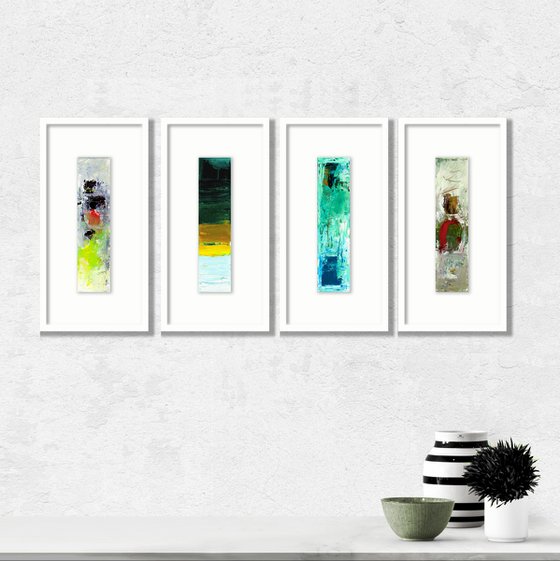 Oil Abstraction Collection 1 - 4 Small Abstract paintings by Kathy Morton Stanion
