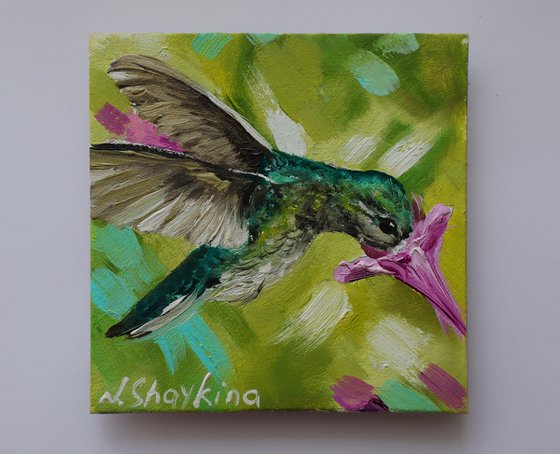 Hummingbird and Purple Flower, Set 2