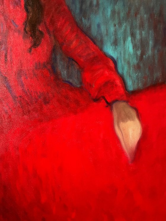Portrait of Woman in Red dress