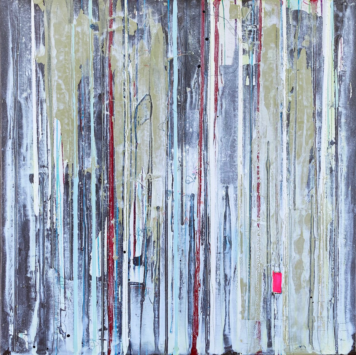 Organic Abstract Acrylic Painting By Jason Forcier, 36 X 36, Hot Tilted, Original Artwork