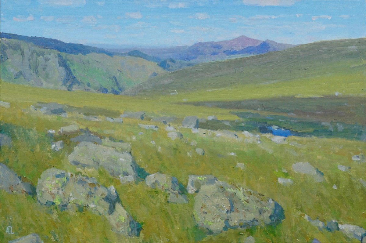 Impressionistic Landscape Oil Painting By Alex James Long, 30 X 20, Helvellyn From Pike O